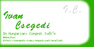 ivan csegedi business card